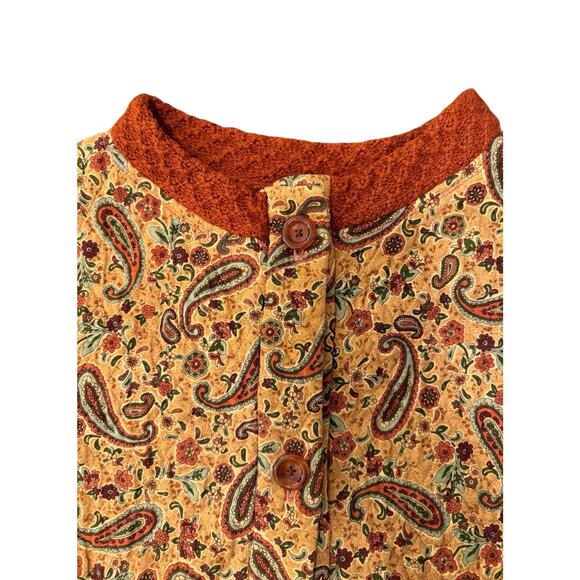 Vintage Handmade quilted bomber jacket Paisley patchwork lining large cottage - Picture 3 of 9